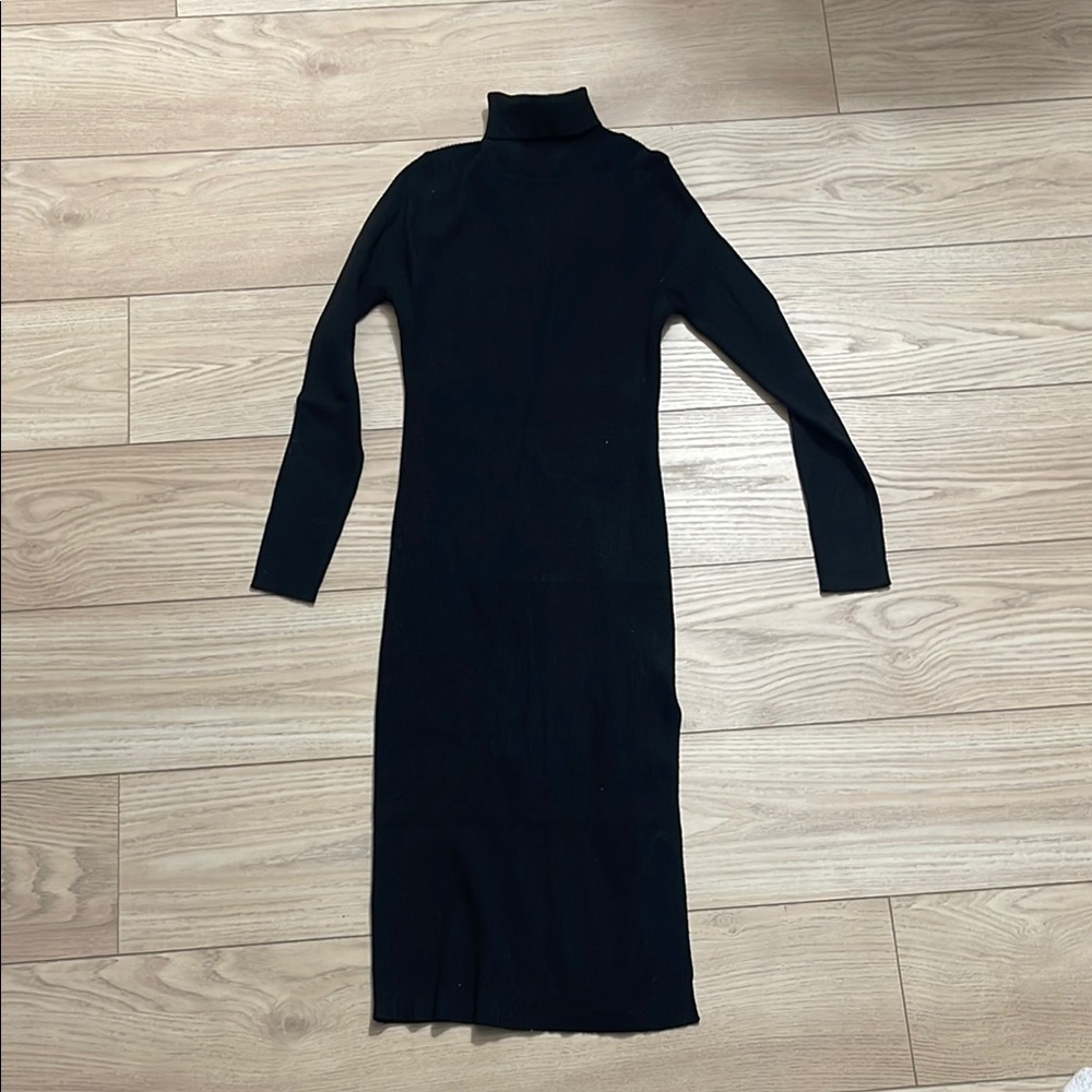 Elegant Black Turtleneck Dress